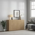 thumbnail image 3 of Surmoby 30.9''W Modern Buffet Cabinet Set of 2- Light Alder Wood Sideboard with Adjustable Shelves, for Dining Room, Living Room & Kitchen Storage,Oak, 3 of 8