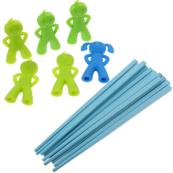 IFANLANDOR 6Pairs Training Chopsticks for Children Learning to Use Round Silicone Grip Assistance Mealtime Training
