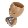 thumbnail image 3 of Maceta facial de resina de 16cm de altura con cabeza divertida, macetas pequeñas para plantas suculentas con orificio de drenaje para interiores y exteriores, 3 of 5