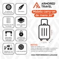 thumbnail image 3 of Maleta de Viaje Rígida Carry On De Mano Cabina Color Lila 20 Pulgadas 10 Kg Con Candado Alta Seguridad TSA LOCK Armored Travel, 3 of 9