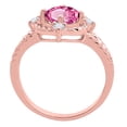 thumbnail image 5 of Mauli Jewels Rings for Women 1.87 Carat Pink Topaz and Diamond Ring 4-Prong 10K Rose Gold, 5 of 6