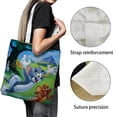 thumbnail image 3 of Tom y Jerry Bolso de tela con estampado de lienzo para mujer, bolsa de compras reutilizable y estética, con cremallera interior, regalo para mujer,38*45cm., 3 of 6