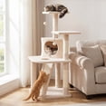 thumbnail image 2 of Gymax Cat Tree Multi-Level Cat Tower w/ Top Perches & Cozy Condo Climbing Ladder Beige, 2 of 10