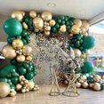 thumbnail image 2 of Kit de arco de corona verde, globo dorado, adorno de bola de lámina cromada, 2 of 5