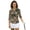 Camouflage Oak Leaves Print, variant on HUIACONG Forest Camo Pattern Women's Golf Polo Shirts Quarter Zip with Anti-Wrinkle Relaxed Ladies Golf Top 3/4 Sleeve for Sports Tennis Workout Exercise