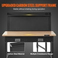thumbnail image 4 of VEVOR Workbench Adjustable Height 28-39.5" Work Bench For Garage Oak Plank & Carbon Steel Heavy Duty Workbench 2000lbs Weight Capacity Bench top Size 48x24" with Pegboard Power Outlets, 4 of 9