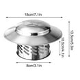 thumbnail image 3 of 304 Stainless Steel Chimney Rain Cover Round Exhaust Pipe Roof Cap | Rustproof Ventilation Protection | Integrated Hydraulic Molding | Fits Various Duct Sizes | 1 Pack, 3 of 8