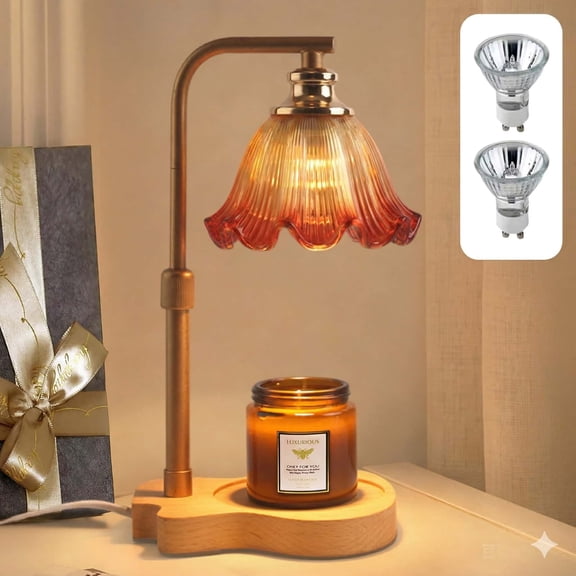 Candle Warmer Lamp with Timer Dimmer Adjustable Height for New Home Bedroom,Mothers Day Gifts,Vintage Home Decor for Scented Jar