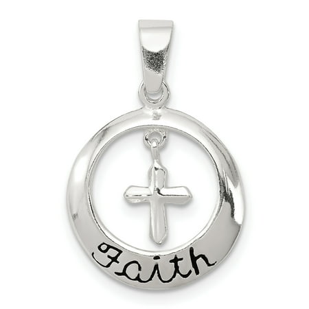 Rembrandt Cross Charm 925 Sterling Silver Faith Cross Religious Pendant Charm Necklace Hope Charity Latin Gifts For Women For Her ()