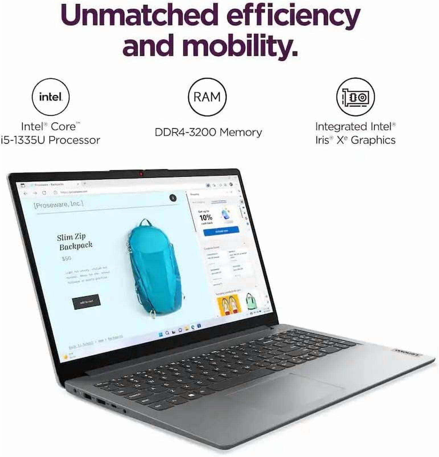 Lenovo Ideapad 1i 15.6" Full HD Laptop, Intel Core i5-1335U (Beats i7-1255U) 13th Gen, 12GB RAM, 512GB SSD,Lifetime Office,Windows 11 Pro,CoPilot Gift Set,Grey – Laptop for Work& Everyday Use