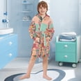 thumbnail image 5 of FORMRS Niños Bathrobe Unisex Hooded Robe Soft Plush Pajamas Sleepwear, Size 4-6T, Cityscape Painting, 5 of 7