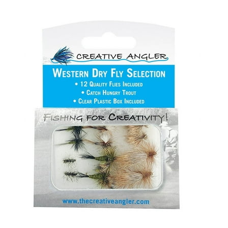 Creative Angler Western Dry Fly Selection for Fly Fishing. 12 Trout Flies