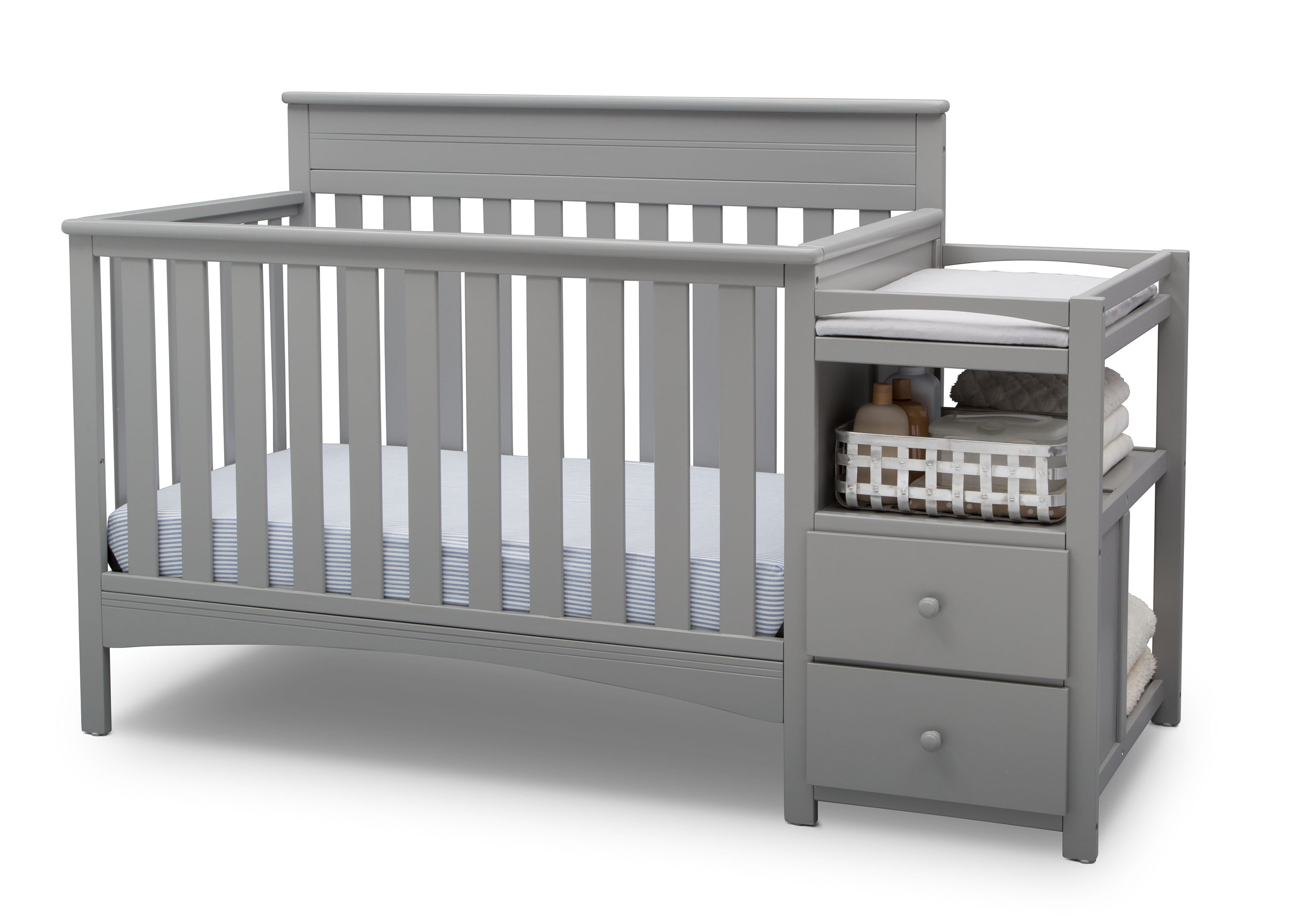 walmart white crib with changing table