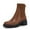 Brown, variant on Womens Lug Sole Platform Elastic Slip On Casual Chunky Block Heel Ankle Boots