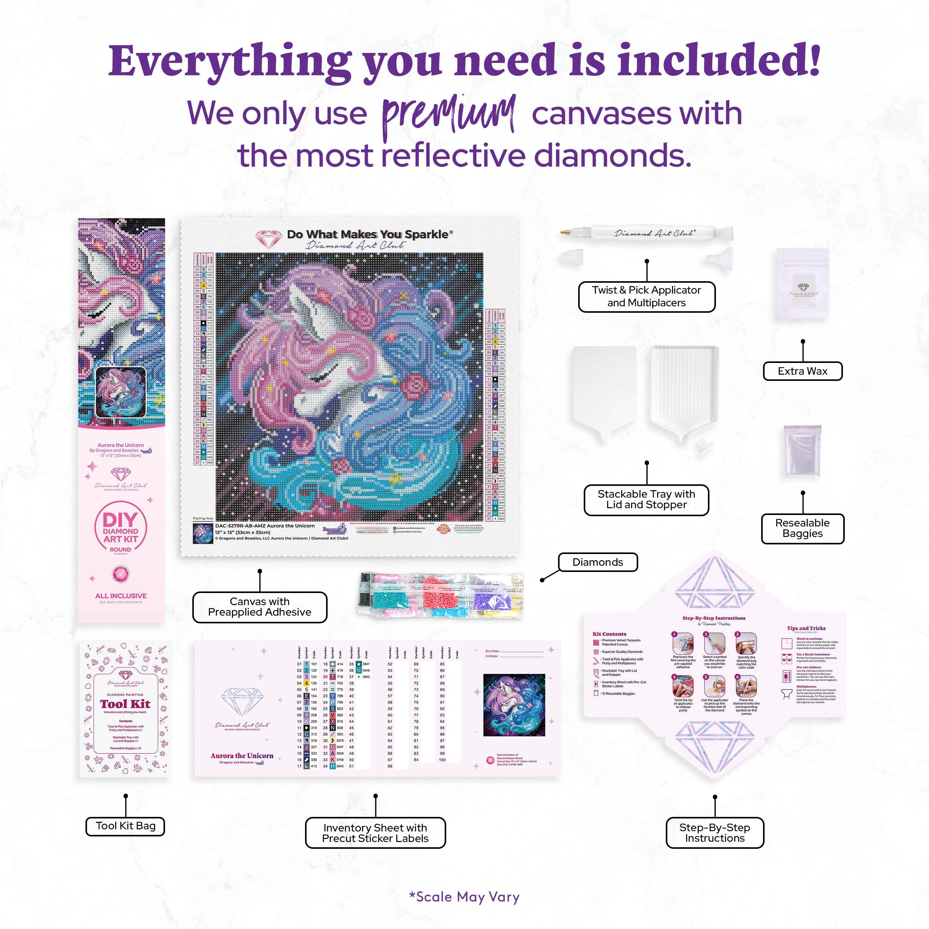 DIAMOND ART CLUB Aurora the Unicorn Diamond Painting Kit