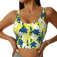thumbnail image 2 of Haiem Lilies Flowers Pattern Womens Sports Bra - U Neck Padded Low Impact Yoga Bra Workout Crop Top Gym Moisture-Wicking Workout Vest -Small, 2 of 9