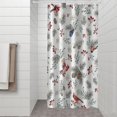 thumbnail image 2 of White Christmas Bird and Pine Pattern Shower Curtain 36"x72" ,Bathroom Decorative Shower Curtains Set with 12 Hooks,Modern Waterproof Washable Shower Curtain, 2 of 6