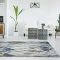 thumbnail image 5 of 5'x8' Grey Navy Machine Woven Tropical Indoor Area Rug, 5 of 6