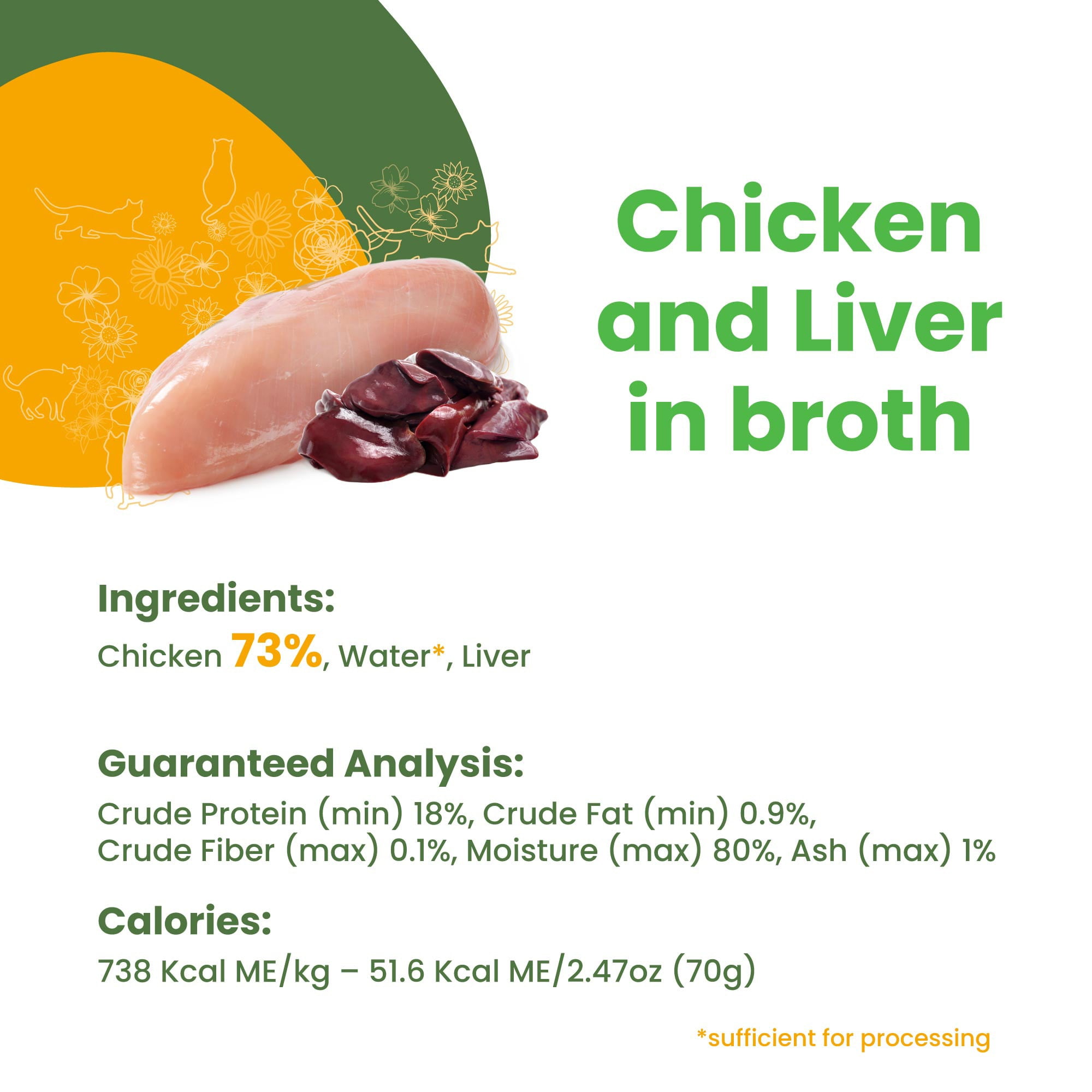 Almo Nature: HQS Natural Cat 24 Pack: Chicken & Liver In Broth - 2.47oz Cat Food Cans, Supplemental, All Natural, Adult Cat Canned Wet Food