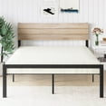 thumbnail image 2 of Yesfashion Metal Bed Frame Full Size with Wood Headboard and Metal Slats Support Platform Bed Frame with Storage No Box Spring Needed, 2 of 9