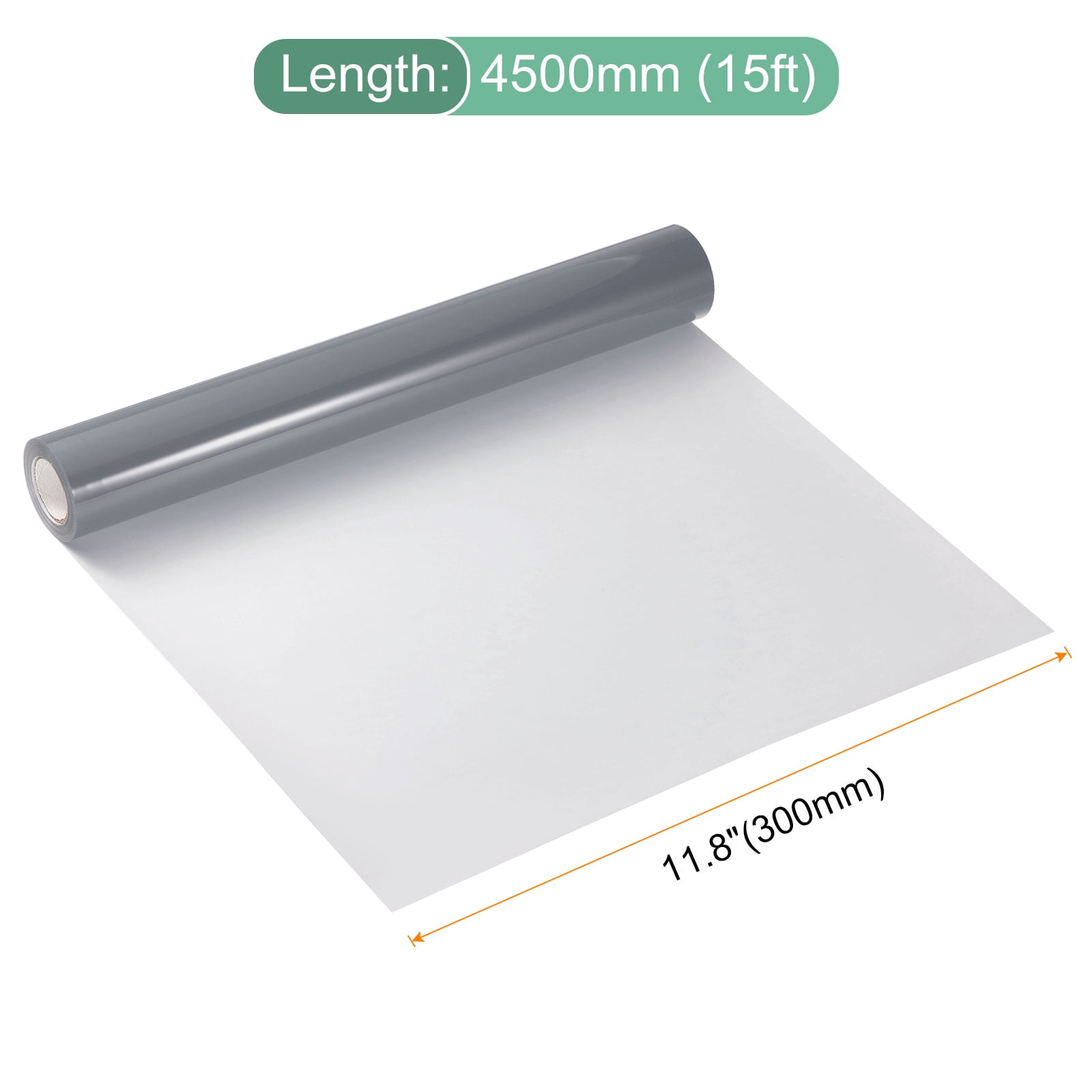 Uxcell HTV Heat Transfer Vinyl 11.8" x 15ft Roll PU Light Gray Iron on Vinyl for All Cutter Machine, Easy to Cut & Weed