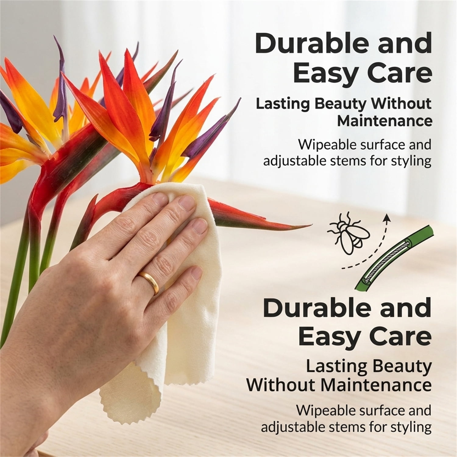NOGIS 10 Pack Artificial Flowers Bird of Paradise,22.4 Inch Hawaiian Tropical Flowers Strelitzia Green Plant for Home Garden Decoration Office Verandah Wedding Decorations (Yellow)