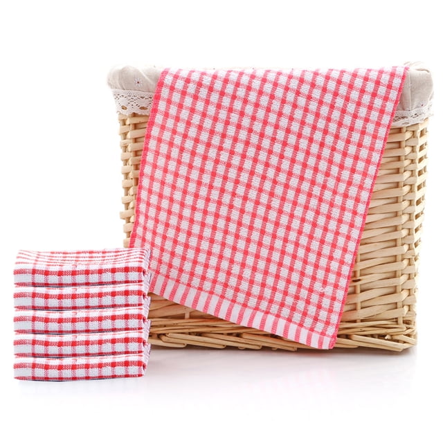 Paños de cocina de algodón a granel de 16 x 11 pulgadas, paquete de 6 paños de cocina para secar platos, ropa y paños de cocina