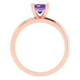 thumbnail image 4 of 1 ct Emerald Cut Simulated Alexandrite Solitaire Engagement Ring for Women in 18K Rose Gold, 4 of 5