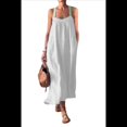 thumbnail image 2 of Vestido de Algodón de Verano para Mujer, Estilo Bohemio, Informal, con Tirantes Finos Ajustables, Espalda Descubierta y Volantes, Corte Holgado y Fluido. L, 2 of 7