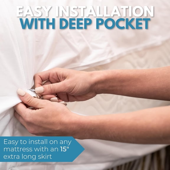 Queen Zippered Mattress Encasement, Six-Sided Fitted Cover, Waterproof Soft Breathable Mattress Protector, Deep Pocket Up to 15", 60x80