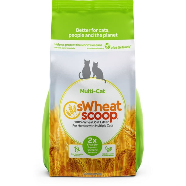 sWheat Scoop MultiCat Natural Clumping Wheat Cat Litter, 25lb