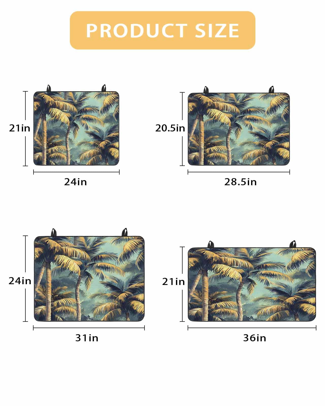 nqOlkjepod Large Induction Cooktop Protector Mat 24"x21", Summer Palm Tree Stove Top Covers for Electric Stove, Farmhouse Nature Tropical Plant Leaves Stove Burner Cover Mats, Glass Top Stove Cover