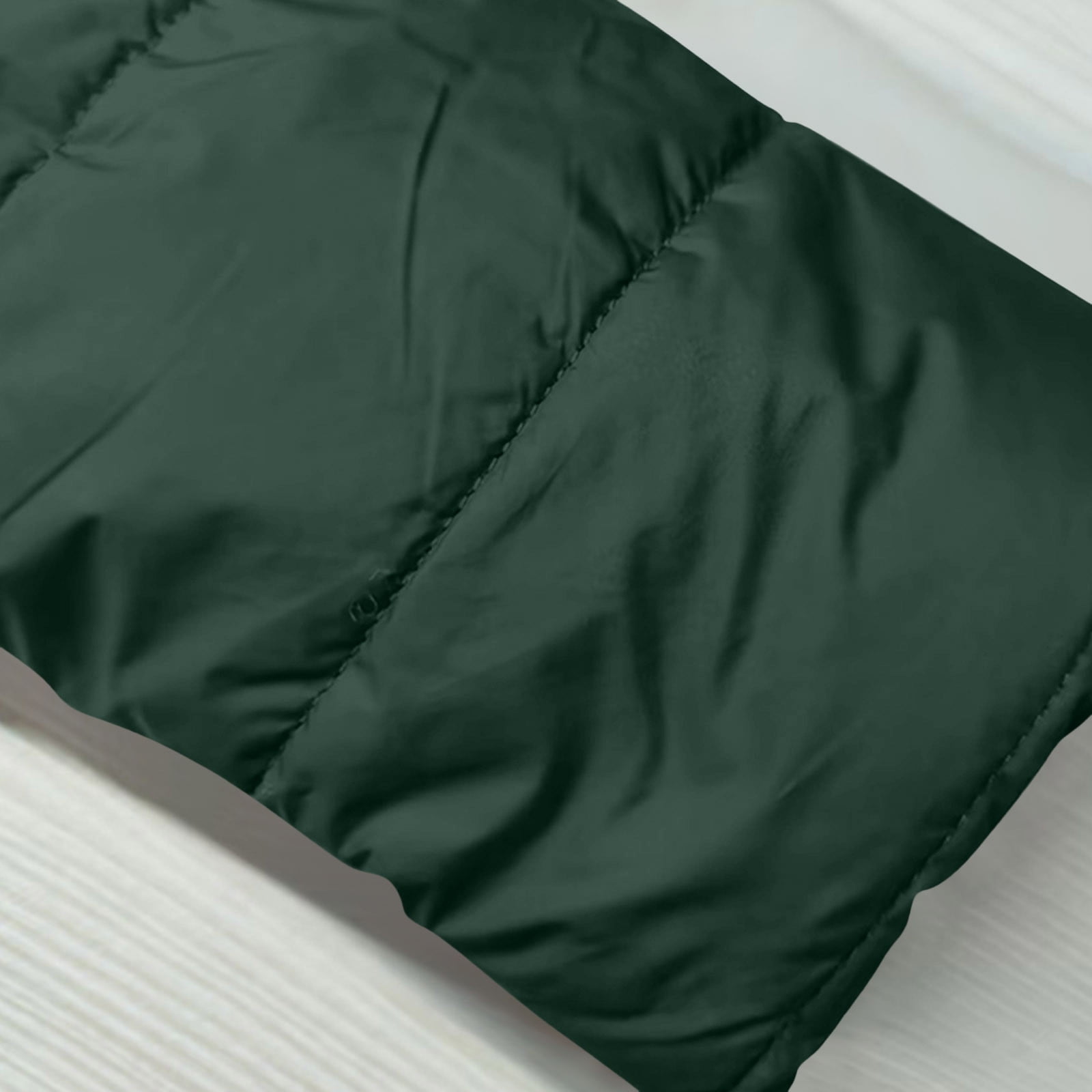VINUSLI Long Coat Women Puffer Full Zip Quilted Hoodie Jackets Fleece Lined Plus Size Warm Parka Coat​ Army Green,L