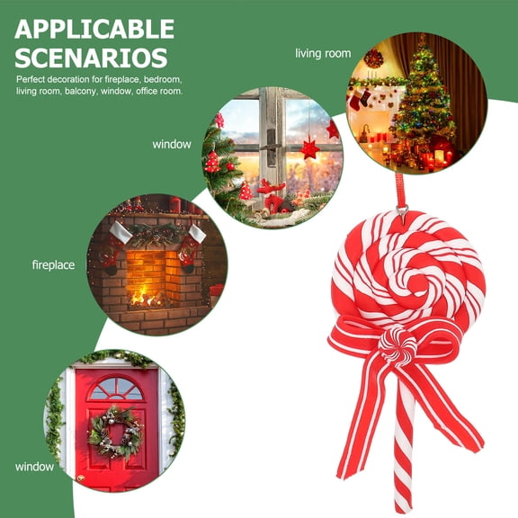 LOLIPPYY Red and White Polymer Clay Candy Cane Ornament Holiday Tabletop Decoration
