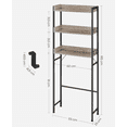 thumbnail image 3 of VASAGLE 3 Tier Bathroom Storage Shelving Unit Space Saving Easy to Assemble Laundry Room Industrial Style Grège and Black BTS002B02, 3 of 9