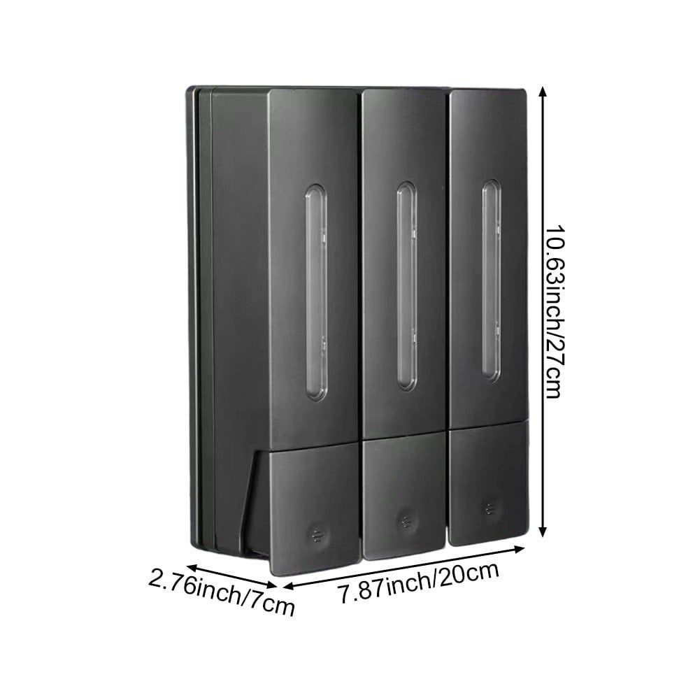 Shampoo and Conditioner Dispenser Shower Soap Dispenser Shower Dispenser 3 Chamber No Drill Shampoo Dispenser, Wall Mounted for Home Hotel
