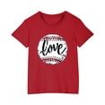 thumbnail image 1 of Économies d'Été! SROBPTY Chemises à Manches Courtes pour Tout-Petits, T-Shirt Imprimé Baseball pour Garçons et Filles, Mode Col Rond Imprimé Manches Courtes Rouge, 4 Ans, 1 of 5