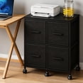 thumbnail image 6 of Ktaxon 4-Drawer File Cabinet  Fabric Filing Cabinet, Printer Stand, for A4 & Letter-Size, Black, 6 of 9