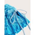 thumbnail image 3 of Blue Womens Ultra Low Waist Lace Mesh Tiered Ruffle Tie-Side Mini Skirt, 3 of 4