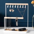 thumbnail image 2 of Coofit Jewelry Hanger Multi-purpose Wooden Jewelry Display Holder Desk Storage Rack, 2 of 9