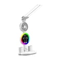 thumbnail image 3 of Lámpara de escritorio LED, ajustable para el cuidado de los ojos, con reloj, con portalápices, lámpara de noche, lámpara de lectura para habitación, temporizador y ventilador, 3 of 8