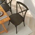 thumbnail image 6 of Merrick Lane Stackable Early American Wooden Cross Back Bistro Dining Chair, 6 of 12