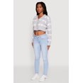 thumbnail image 4 of Women's Chenille Heart Patterned Brushed Knit Cropped Cardigan, 4 of 5