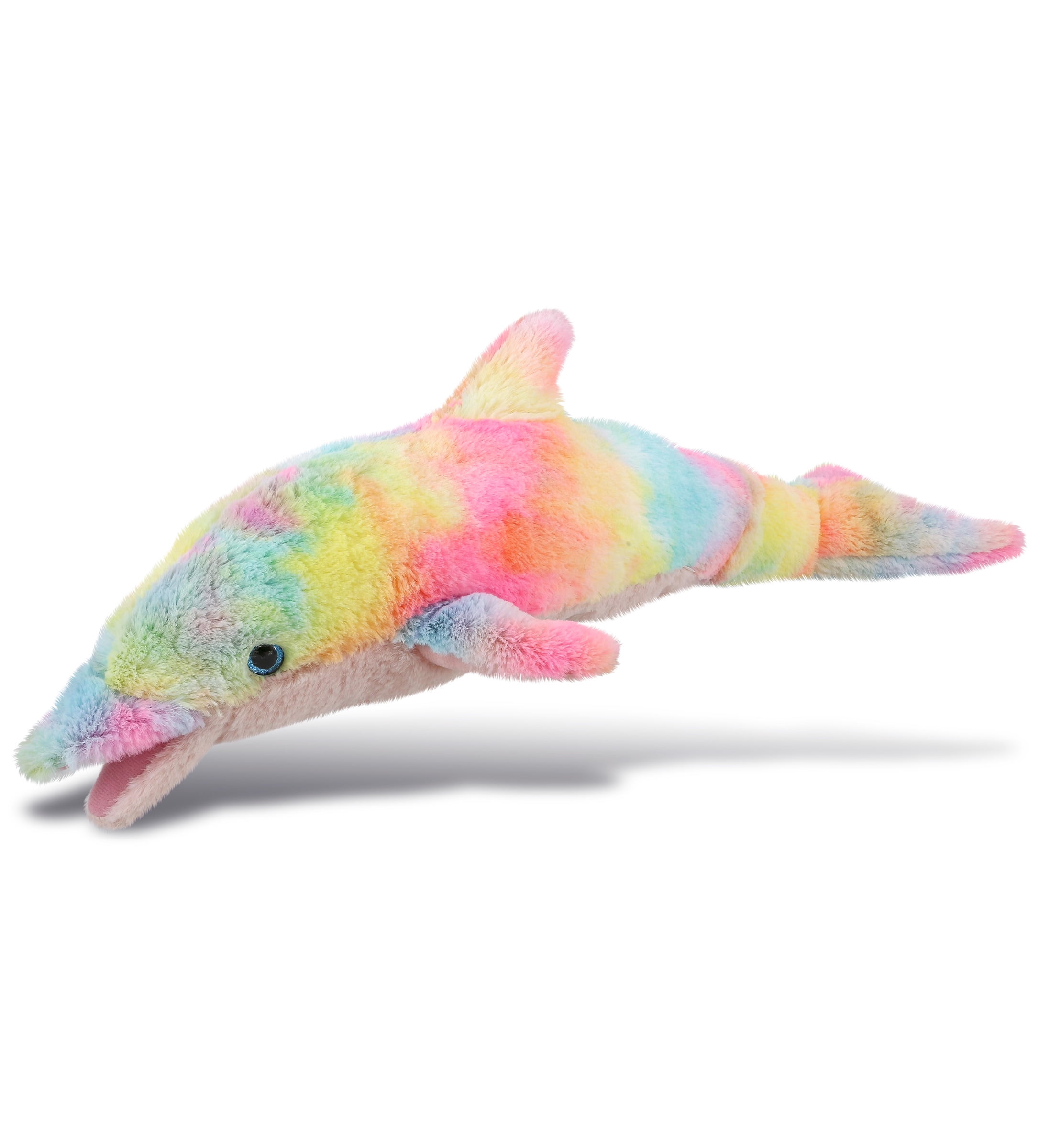 DolliBu Rainbow Dolphin Stuffed Animal – Soft Huggable Dolphin Stuffed