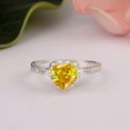 thumbnail image 2 of Side Accents 6mm Yellow CZ 925 Sterling Silver Solitaire Women Valentines Day Gifts Ring, 2 of 4