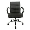 thumbnail image 2 of Furniture of America Damse Faux Leather Small Adjustable Office Chair in Black, 2 of 9