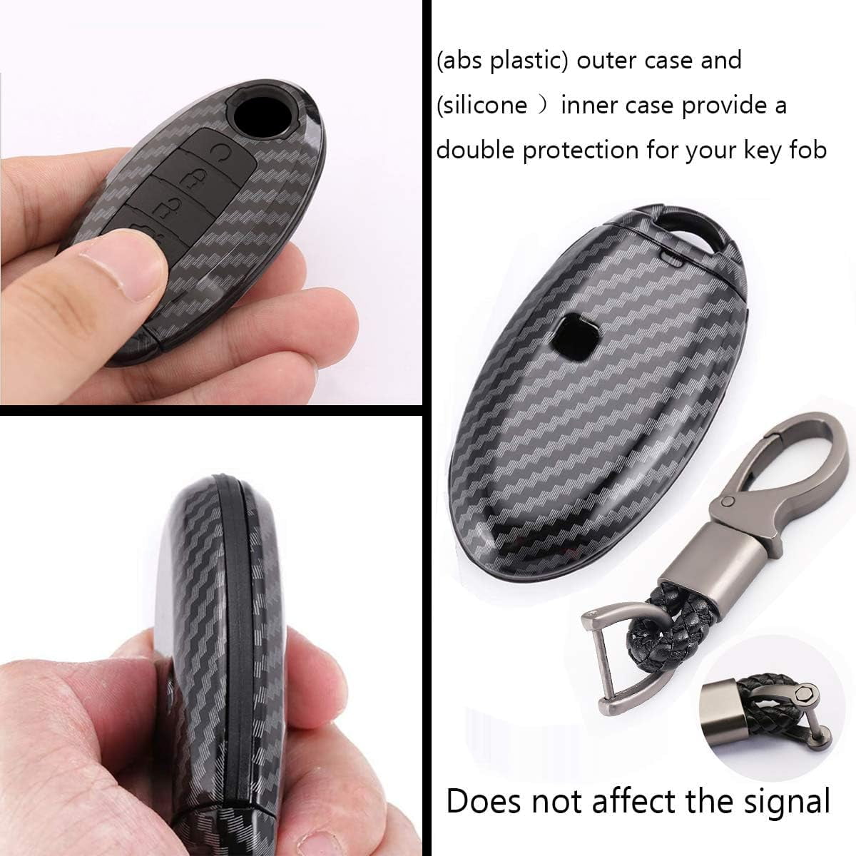 5 Buttons Key Holder Fit for Nissan Smart Remote Key Fob Cover Case Fit for Infiniti ompatible with Nissan Altima Maxima Murano Pathfinder Rogue Armada /Fit for Infiniti EX35, FX35, FX37, FX50, G25,