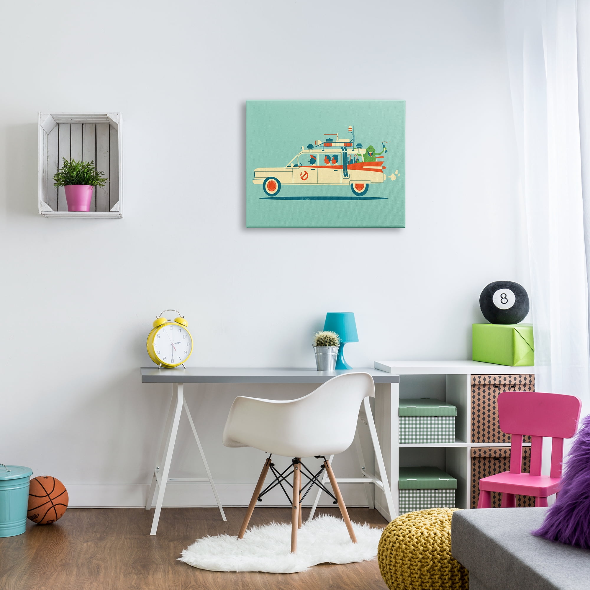 Stupell Industries People & Monster Car Transportation Painting Gallery Wrapped Canvas Art Print Wall Art, 30 x 24