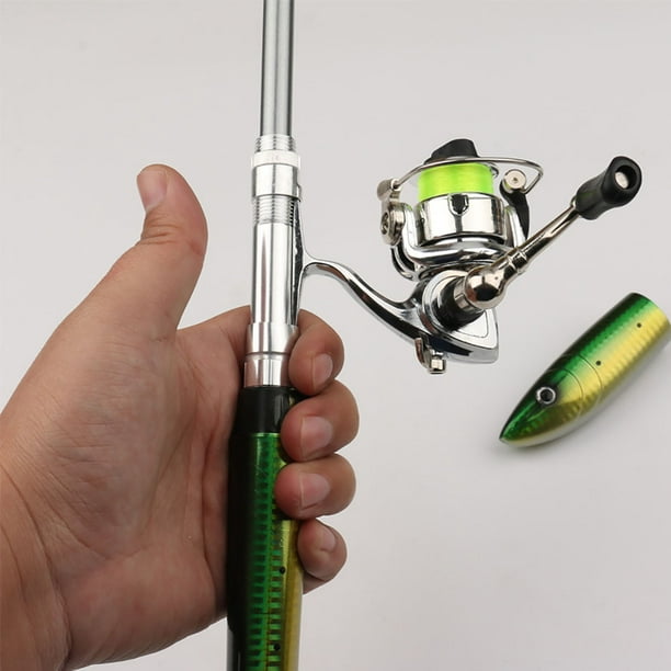 Alician Pen Fishing Pole 55.1 Inch Mini Pocket Fishing Rod Travel Fishing Rod Set Telescopic Fishing Rod Spinning Reel Combo Kit 1.4 Meters