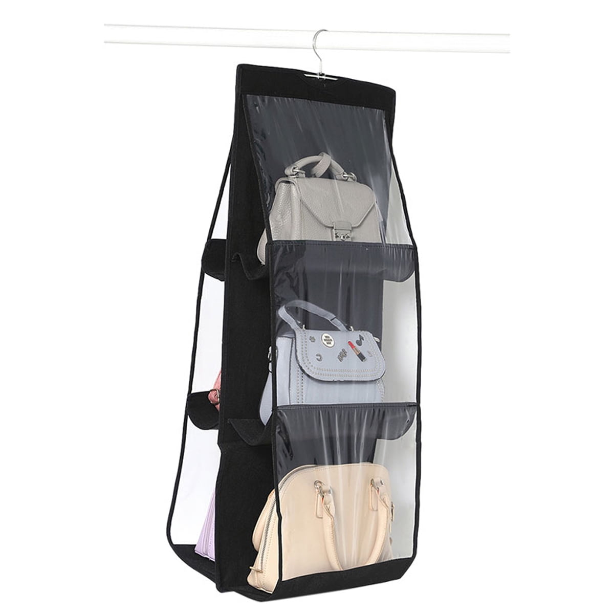 Loliuicca Hanging Storage Bag 6 Pocket Purse Tote Bag Storage Organizer ...